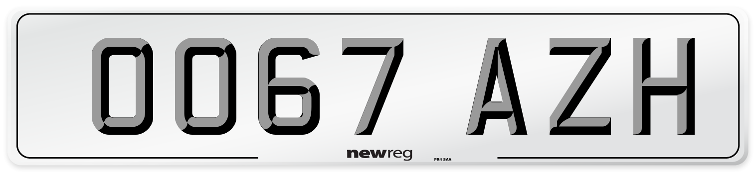 OO67 AZH Number Plate from New Reg